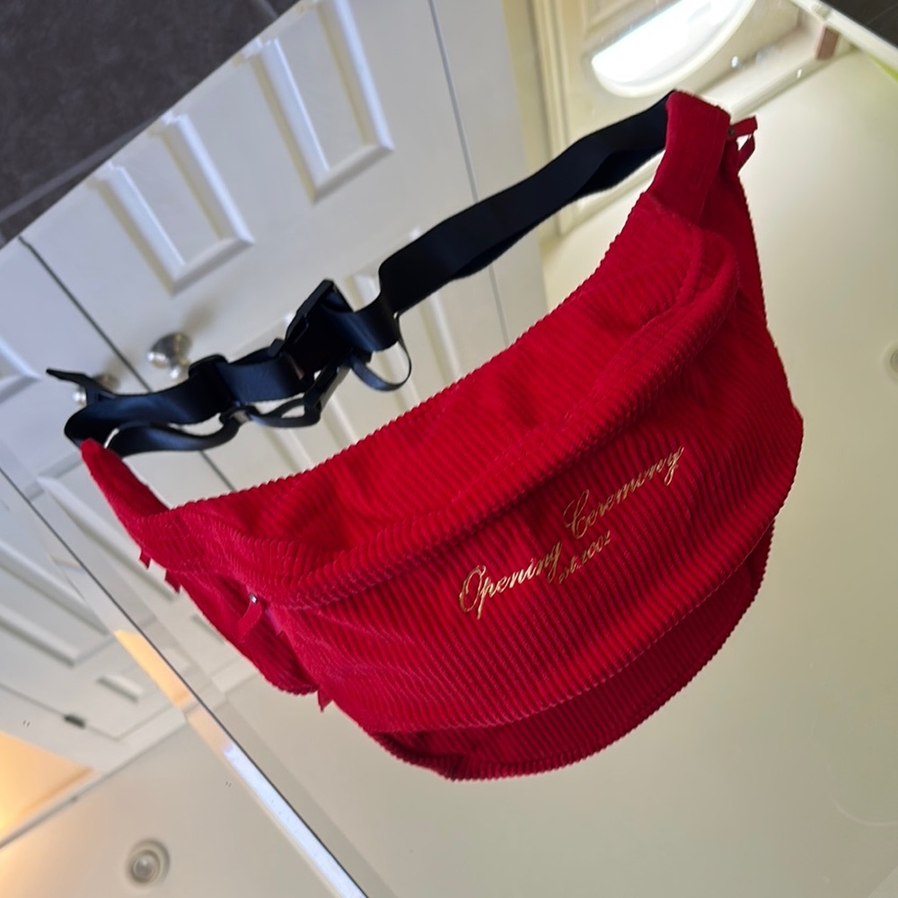 Opening Ceremony Red Corduroy Fanny Pack NWT